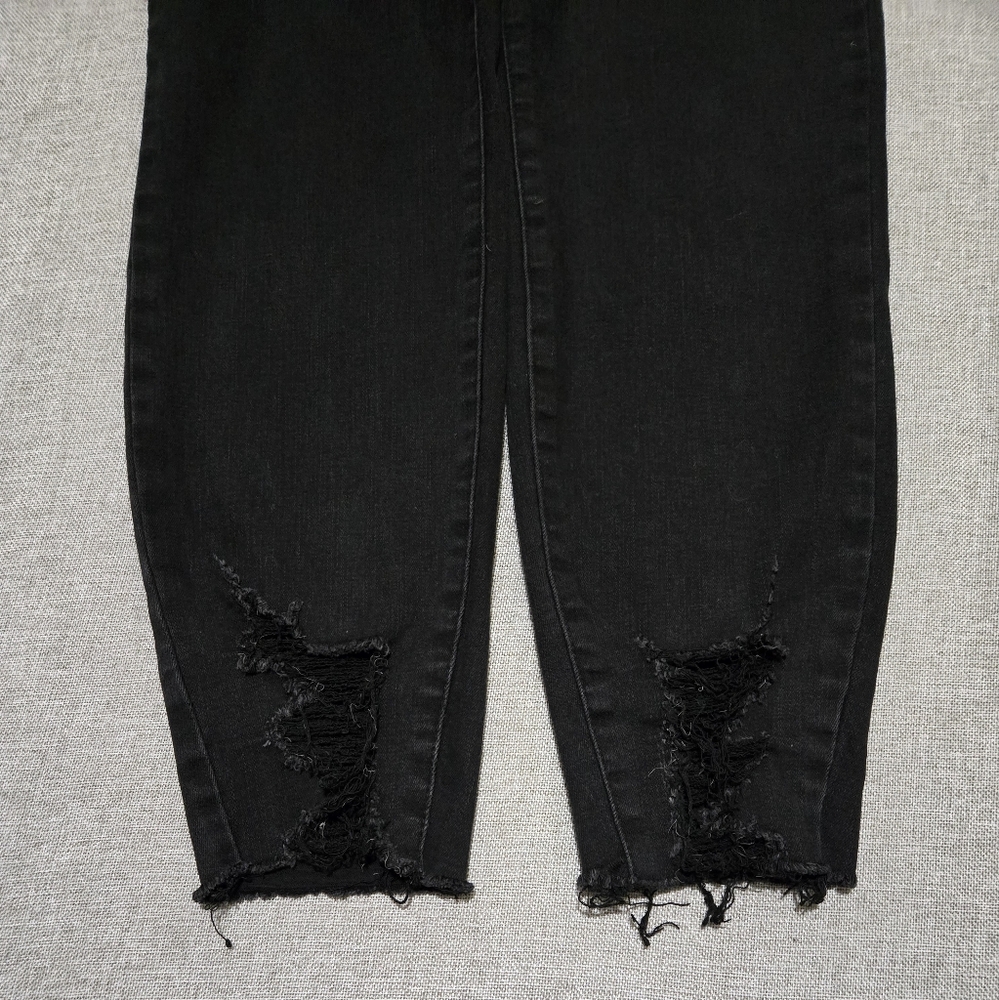 PISTOLA Black Distressed Skinny Jeans Frayed Hem Size 32 - Picture 4 of 14